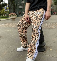 Designer Pant Fashion Casual Clothing Angels leopard print letter full print side stripe straight pants womens Casual pants Jogger
