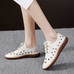 Dress Shoes 2022 High Quality Handmade Oxford Flats Shoes for Women Cheap Leather Loafers Mother Comfy Leisure Summer Daily Shoes L230724