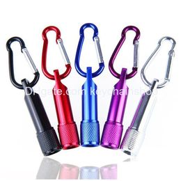 Key Rings 6 Color Mini Led Flashlights With Battery Aluminum Alloy Torch Carabiner Ring Keyrings Keychain Gifts Drop Delivery Jewelry Dhrxe