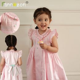 Smocking Hand Embroidery Pink Fashion New In Baby Kids Clothes Girls Cotton Dresses Children Clothing Summer Dress Vestidos