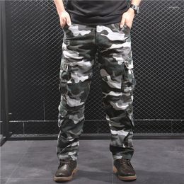 Men's Pants Plus Size 28-44 Camouflage Cargo Mens Military Tactical Multi Pockets Loose Baggy High Waist Straight Man Casual Trousers