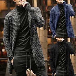 Men's Sweaters Fashion men's long sleeve mixed Colour knitted pocket cardigan windbreaker sweater T230724