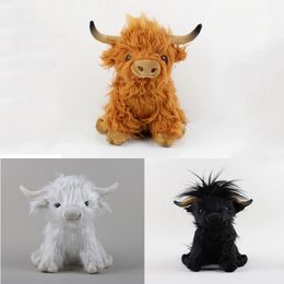 Factory prices wholesale 25cm 3-color Scottish Highland Cow plush toys stuffed cattle animals children's Favourite gifts