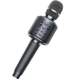 karaoke microphone bluetooth wireless mic portable singing machine with duet sing/record/play/reverb adult/kid gift for home ktv