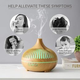 1pc Essential Oil Diffuser, 500ML Aromatherapy Diffuser With 4 Timers And 7 Ambient Lights, Ultrasonic Quiet Cool Mist Humidifier