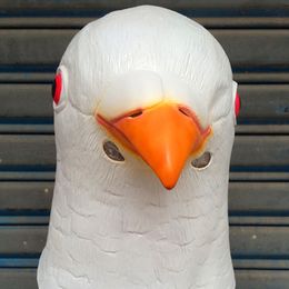 Halloween Latex Simulation White Dove Head Cover Masquerade Ball Drag Mask Animal Bird Head Cover Zoo Props