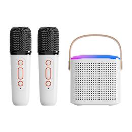 mini microphone Colourful led lights family karaoke machine bluetooth-compatible 5.3 stereo sound box mini loudspeaker