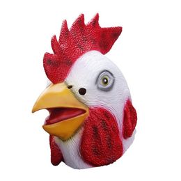 Halloween Cosplay Zoo Props Masquerade Costumes for Adults Chicken Head Funny Animal Dress Up Rooster Latex Mask