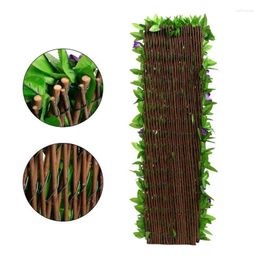 Decorative Flowers Artificial Leaf Fence Plants Grass Wall Boxwood Hedge Greenery Protection For Garden Decoration Outdoor Backyard Balcony