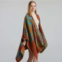 Scarves Women's Scarf And Shawl Creative Fashion Imitation Cashmere Jacquard Split Thickened Large Cloak Air Conditioning Warm