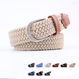 Belts Bauhinia Fashion Versatile Elastic Knitted Thin Belt Women's Needle Button Canvas Jeans Women