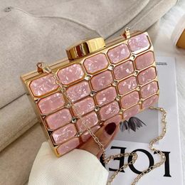 Evening Bag s Acrylic Clutches Bag Bridal Prom Wedding Party Purse Crossbody Fashion small square chain shoulder bag B413 230724