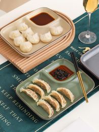 Plates Japanese Style Ceramic Dumpling Plate Steamed Shrimp Snack Breakfast With Vinegar Sushi Household