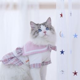Cat Costumes Summer Thin Clothes Puppet Cute Skirt Little Milk Dress Pet Pleated