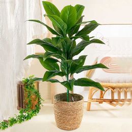 Decorative Objects Figurines 85cm 30 Tropical Artifici Plant Large Fake Palm Tree Artificial Plants Leaves Plastic Foliage for Home Garden Decoration L230724