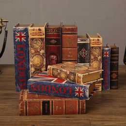 Decorative Objects Figurines Antique Simulation Books Vintage Home Openable Fake Book for Bookcase Decoration Book-shaped Storage Box Container L230724