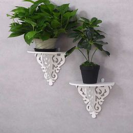 Decorative Objects Figurines Flower pot stand book White Filigree Style Wall Shelf European retro Simple Candle Home Decoration L230724
