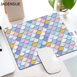 Kawaii Desk Mats Deskpad Cute Mouse Pad Creative Square Dream Fish Scales Desgin for Office PC Computer Keyboard Mouse Mat