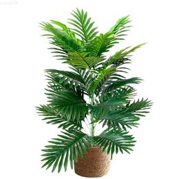 Decorative Objects Figurines 33in 30Leave Large Artificial Plants Plastic Tree Tropical Fake Monstera Faux Palm Leaves For Home Garden Wedding DIY Decor L230724