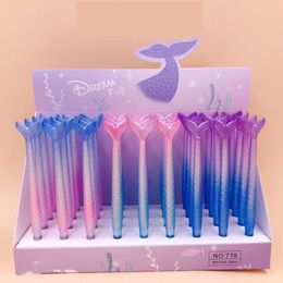 36pcs/lot Cute Cartoon Korean Candy Colour Beautiful Fish Sea Maid Style Gel Pen Water Ink Sign Office School Stationery Gift