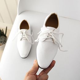 Flat Shoes Spring Autumn Kids Wedding Leather For Boy Soft Children Infant Baby Boys Black White Flats Student Perform Dress