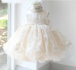 Girl Dresses Baby For Party And Wedding Princess Lace Girls Tulle Dress Baptism Christening 1st Birthday Ball Gown