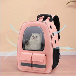 Cat Carriers Reflective Backpack Breathable Travel Pet Carrier Bag For Cats Small Dogs Carrying Transport With Safe Strap Accessories