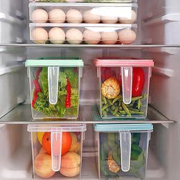 Storage Bottles 1 PC Collection Box With Lid And Handle Kitchen Refrigerator Fruit Vegetable Food Container Home