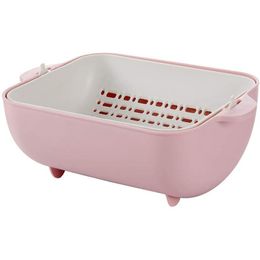 Multifunction Kitchen Strainer Double Layer Draining Basket Bowl Kitchen Washing Strainer for Fruits Vegetables Cleaning Mixing197a