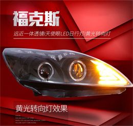 Car LED Xenon Headlight Lighting 20 09-20 13 For Ford Focus Angel Eye Turn Signal Streamer Dynamic Assembly DRL Front Lamp