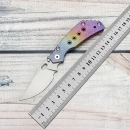 EVIL EYES Custom PT Folding Knife Fashion Anodized Titanium Handle High Hardness CPM 20CV Blade Outdoor Equipment Tactical Pocket EDC Camping Survival Tools