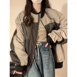 Women's Jackets Deeptown Vintage Bomber Jacket Women Y2k Streetwear Oversized Windbreak Harajuku Fashion Baseball Korean Outerwear