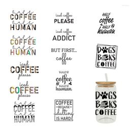 Window Stickers 3D UV DTF Transfers 16oz Cup Wraps Coffee Beverage Food Printed For DIY Glass Ceramic Metal Leather Etc. D569