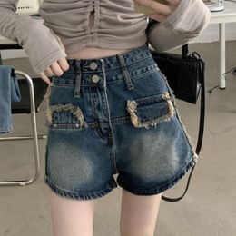 Women's Shorts Women Pants High Waist American Street Retro Denim Summer Fashion Design Casual Sexy Dancing Sport Short Biker Y2K