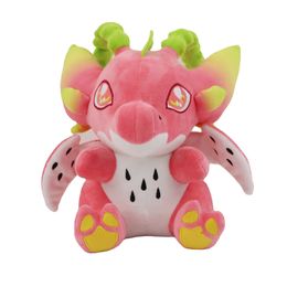 Plush Dolls 25cm Kawaii Dragon Fruit Macaroon Toy Pitaya Dinosaur Stuffed Animal Soft Kids Plushie Gift for Girls 230724