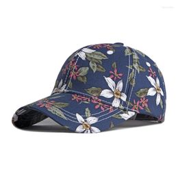 Ball Caps Oil-Painting Baseball Cap For Women Flower Printing Breathable Summer Sun Hat Magic Tape Adjustable Casual Outdoor Sport