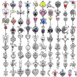 Lockets 101 Designs 18Kgp Locket Cages Love Pearl/ Gem Beads Oyster Pearl Necklace Mountings Drop Delivery Jewelry Necklaces Pendants Dhfgv