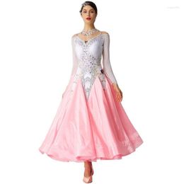 Stage Wear B-19465 Ready Made Long Ballroom Dancing Dress Perfect Custom Pearl Dresses Girls For Competition