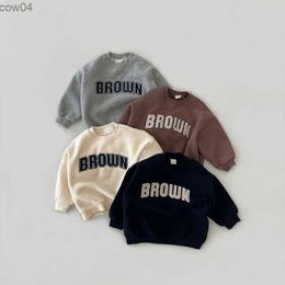 0-3Years Baby Sweatshirt Casual Newborn Kids Boy Girl Long Sleeve Round Neck Letter Pullover Tops Active INS Clothes L230625