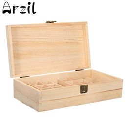 Wooden Essential Oils Storage Box 25 Holes Natural Pine Wood Handmade Without Paint237H