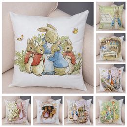 Pillow Case Cute Cartoon Rabbit Printing Series Pattern Pillowcase Square Home Office Decoration 230724