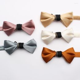 Bow Ties Solid Color Bright Polyester Tie Men Elegant Shirt Suit Work Clothes Wedding