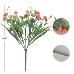 Decorative Flowers Wedding Decor Artificial Plastic Green Plant Snow Plum Fbabysbreath Bouquet Restaurant Decoration Simulation Plants