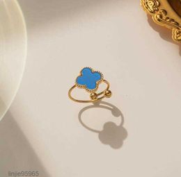 Classic Four Clover Ring Butterfly Gold Silvery Wedding Open Ringsbrand Jewellery Valentines Mothers Day Gift123