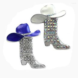 Brooches 30 Pcs A Bag 5 Colours Lucky Western Cowboy Boots Brooch Black & Pink Hat Pin Charm Enamel Jewellery
