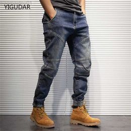 Men's Jeans 2022 New Hip Hop Harem Jeans Pants Men Loose Joggers Denim Casual Sweatpants Korea Ankle Length Trousers Streetwear Male Clothes L230724