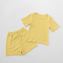 Clothing Sets Baby Pajamas Suit Children T Shirt Pants Set Girl Boy Air Conditioning Clothes Summer Modal Home Wear 2pcs