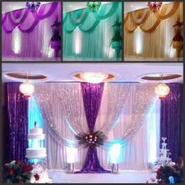 wedding stage curtain with Beatiful Swag Wedding drape and curtain wedding backdrop 3m 6m marriage stage curtain234N