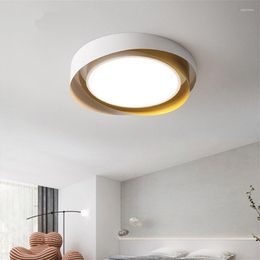 Ceiling Lights Nordic White Round Dimming Bedroom Light Modern Living Room Led Lamp Home Study Lamps Decor Lighting