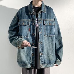 Men's Jackets Sell American Made Old Washed Jean Jacket Trendy Brand High Class Fried Street Work Vintage Coat Top